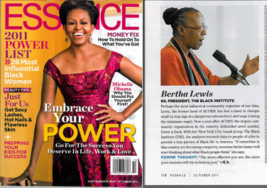Essence Features TBI President Bertha Lewis      …The Black Institute